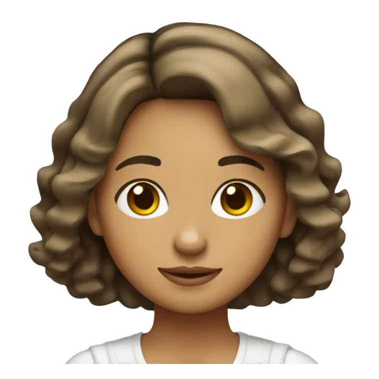 Mexican girl with bob cut wavy brown hair sticker