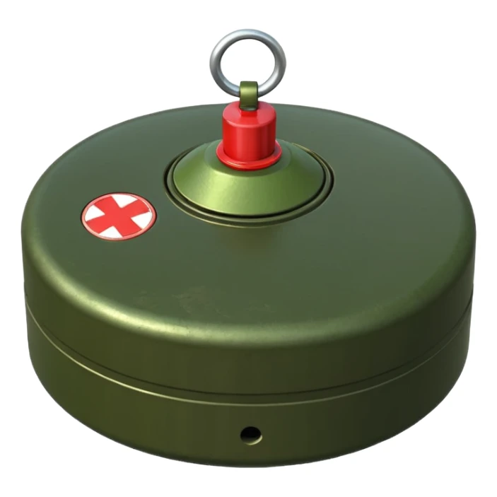 military green flat realistic anti-personnel mine sticker