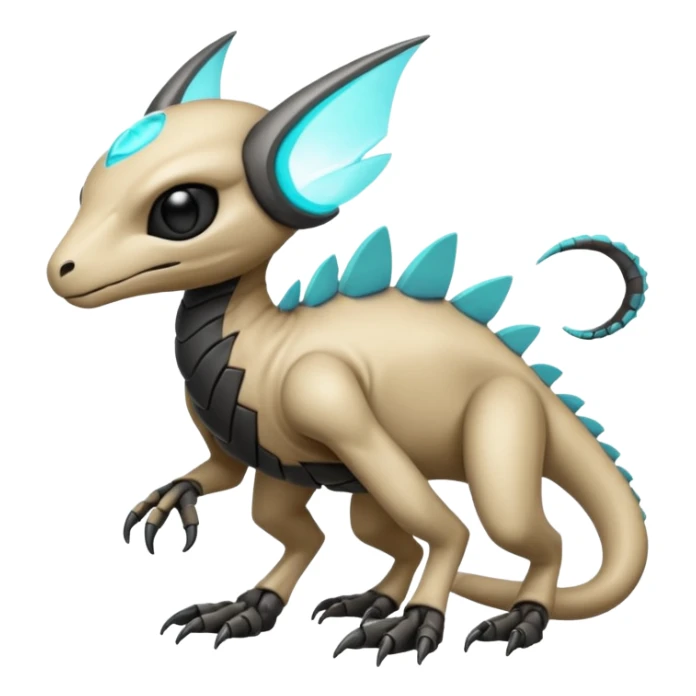 Futuristic Modern Epic Edgy Fakémon-Lombax-creature-hybrid Full Body sticker