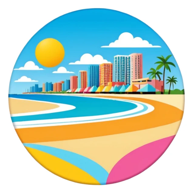abstract miami beach SPAM landscape in the style of moschino  sticker