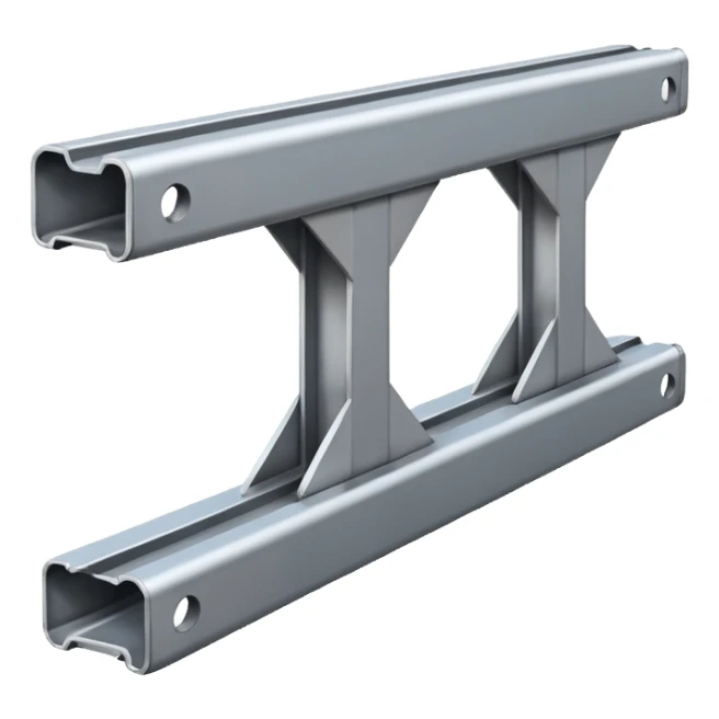 Clean metal beam, smooth steel surface, no rust, no scratches, industrial support beam, realistic, neutral color, high-quality render sticker