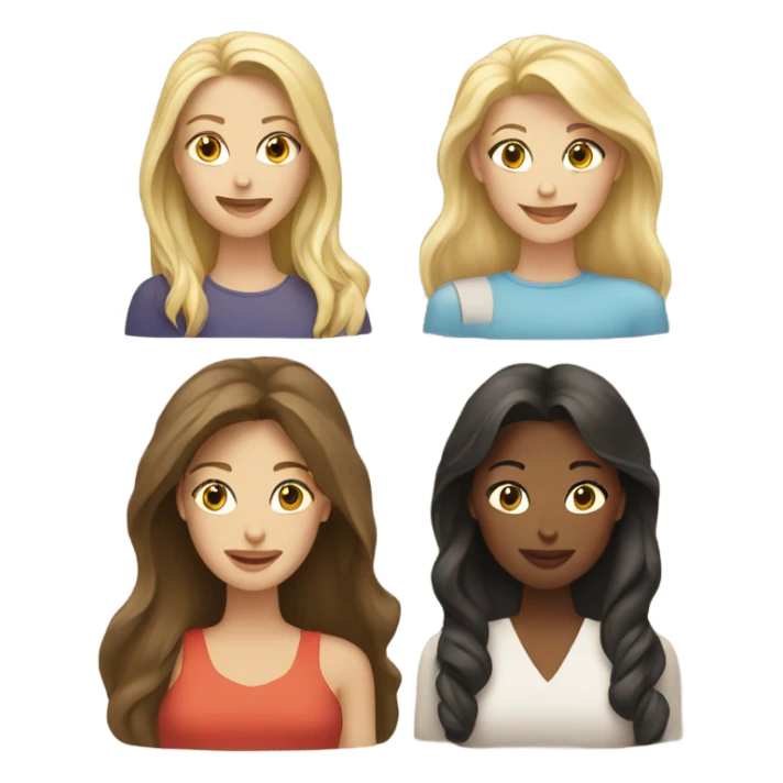 Two blondes and two brunettes sticker