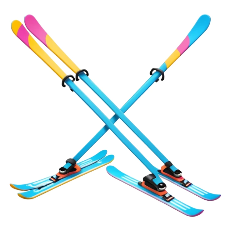 skis,colorful, Snow Gear,negative: character. sticker