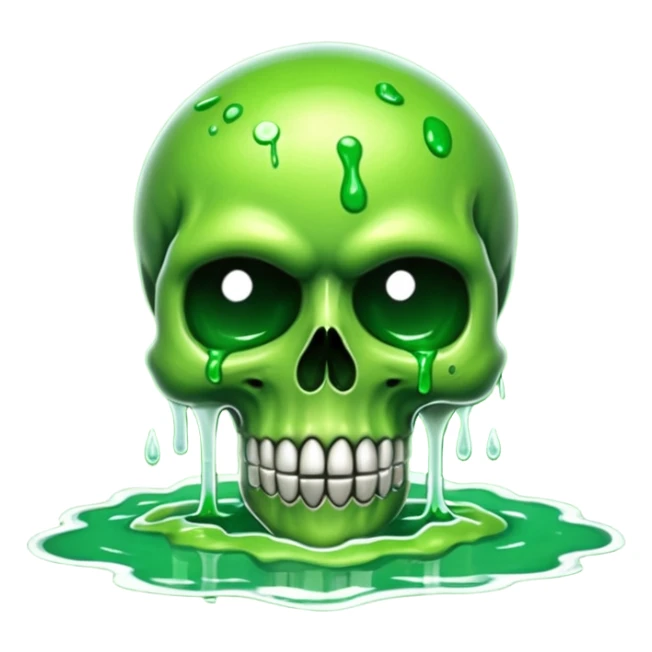 Green Slime Pool, in the style of your bleeding skull art. sticker