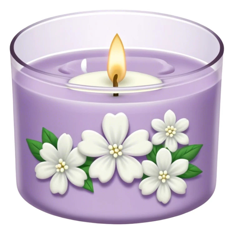 Light purple bath and body works small white floral line art candle sticker