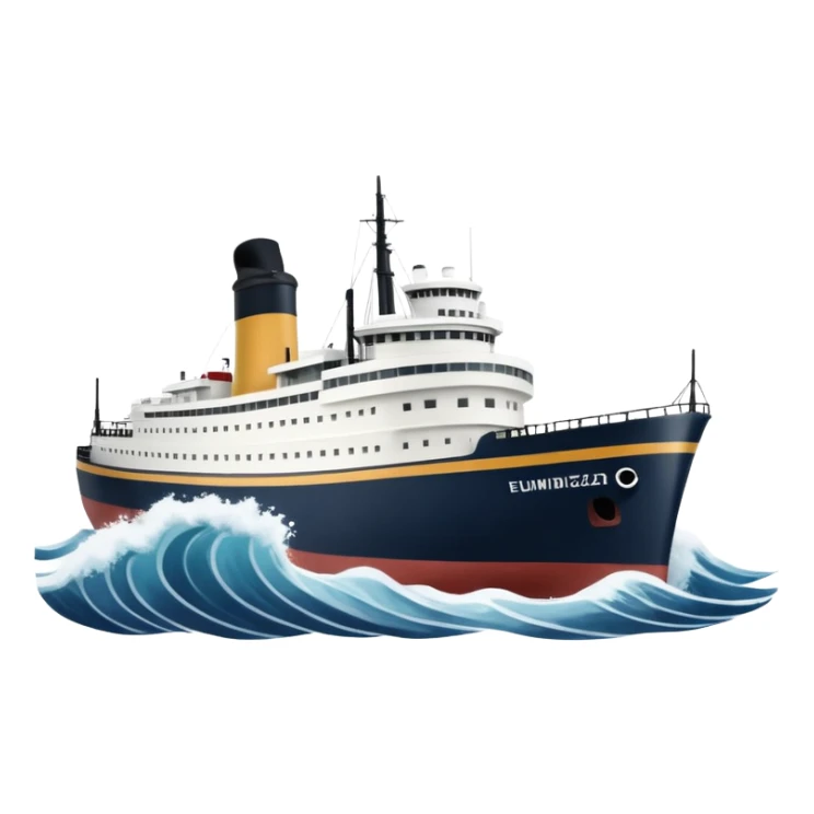 the Edmund Fitzgerald ship, with waves sticker