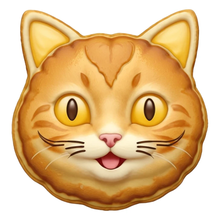 cat as pancake nice yellow pancakes like emoji sticker