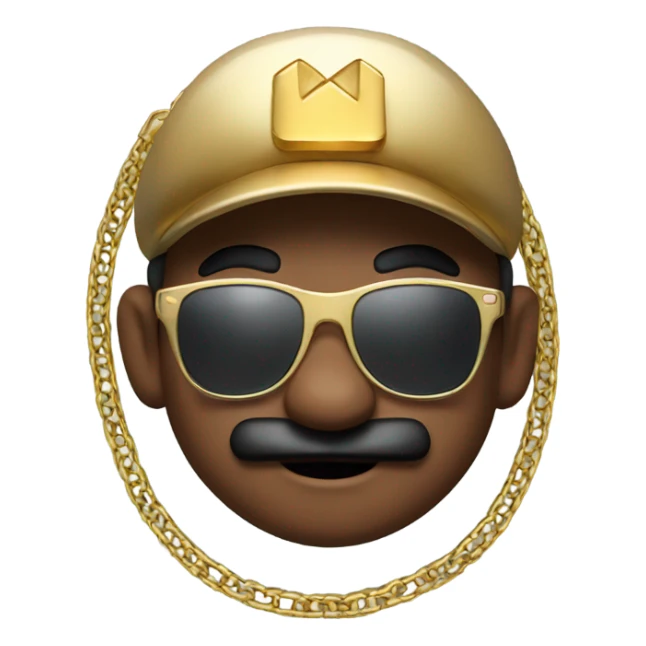 Mario with sunglasses and gold chain necklace sticker