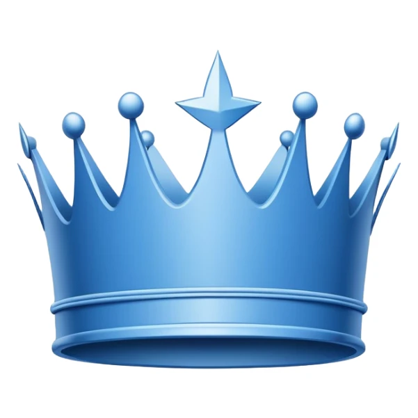 plain blue blueprint plan, side view, with a simple white line crown sketch sticker