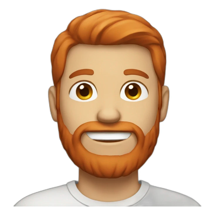 man with red hair, beard and casual clothing sticker