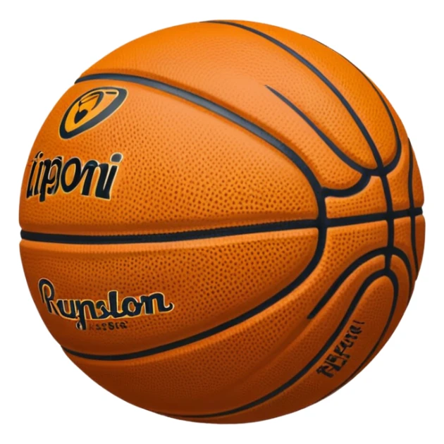 Crea un balón de basket negro con rayas blancas sticker