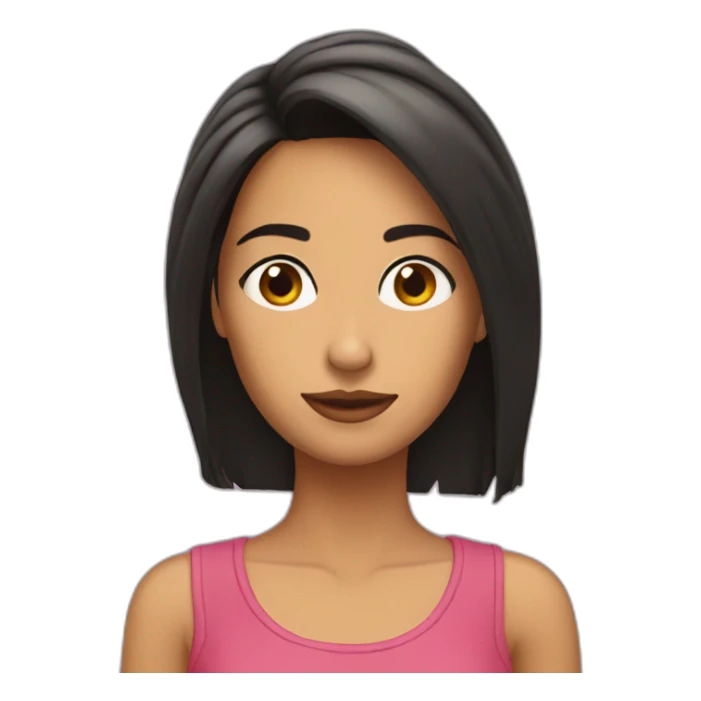 Chica morena pelo largo sticker