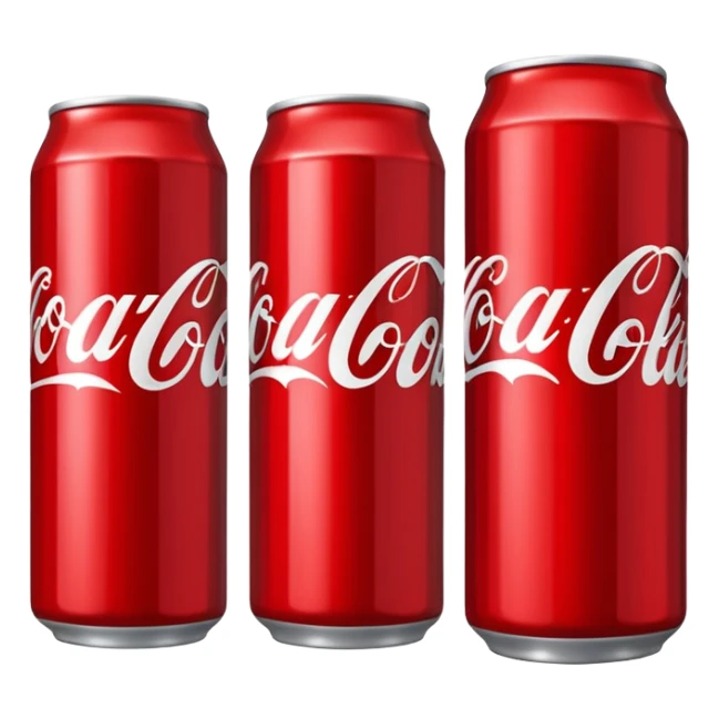 5 different cans of coke placed in line sticker