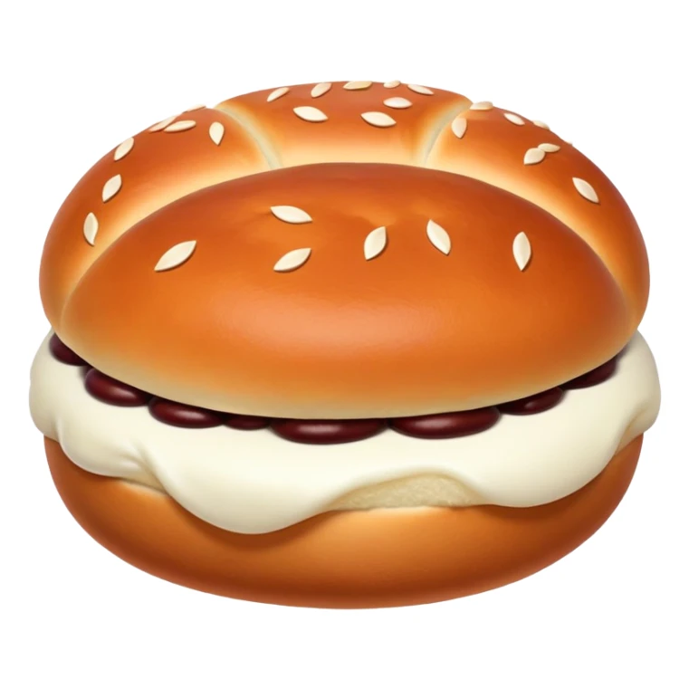 Red bean bun, sweet Chinese bread with red bean paste filling sticker