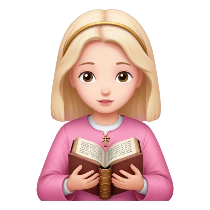 Girl with bible praying to God pink sticker