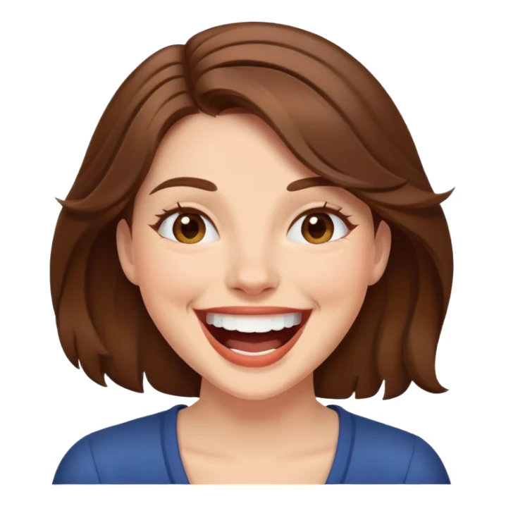 Woman brown hair laughing sticker