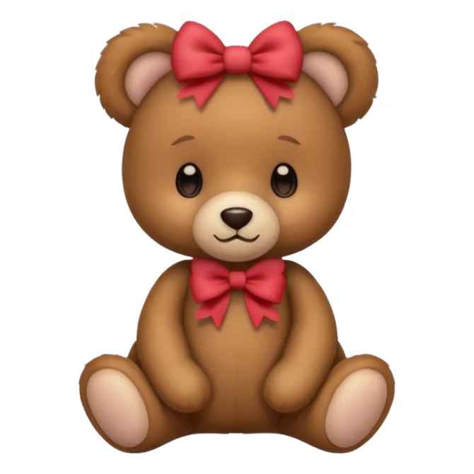 cute teddy bear with bows on both the ears sticker