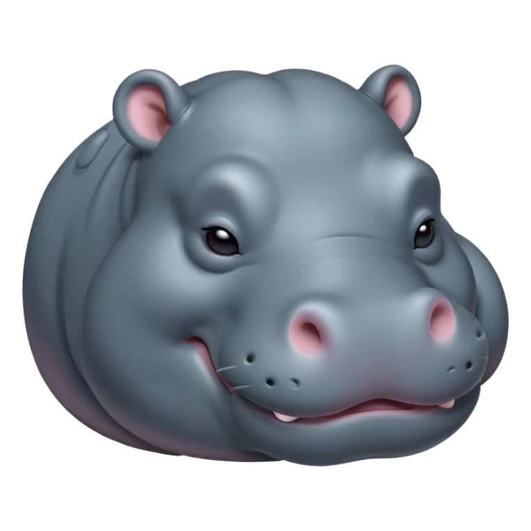Meme-Worthy Cute Sleeping Hippo Portrait Emoji, Head resting peacefully with a contented smile, showcasing a massive, robust build and a luxuriously soft slate-gray hide, eyes shut in a serene, restful nap, Simplified yet hilariously adorable features, highly detailed, glowing with a soft, drowsy light, high shine, relaxed and utterly lovable, stylized with an air of playful laziness, bright and heartwarming, soft glowing outline, capturing the essence of a comically sleepy hippo, so meme-worthy it feels like it could instantly become the next viral sensation of adorable slumber! sticker