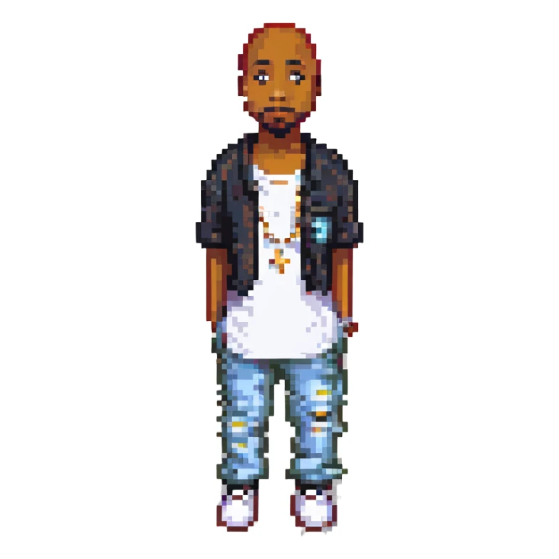 2Pac в полный рост, no background sticker