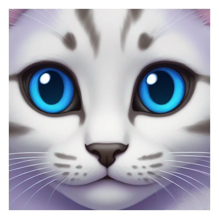 Purple kitten blue eyes sticker