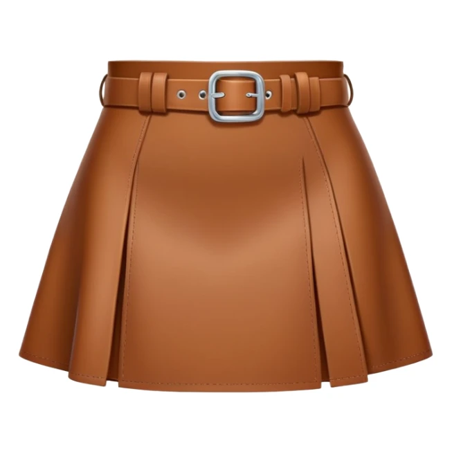 mini brown leather skirt with belt sticker