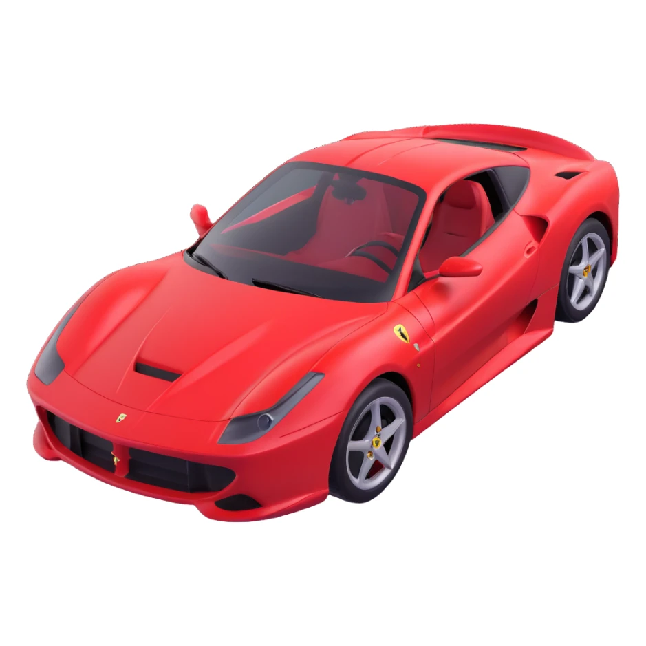 red Ferrari sports car, 3D emoji style sticker