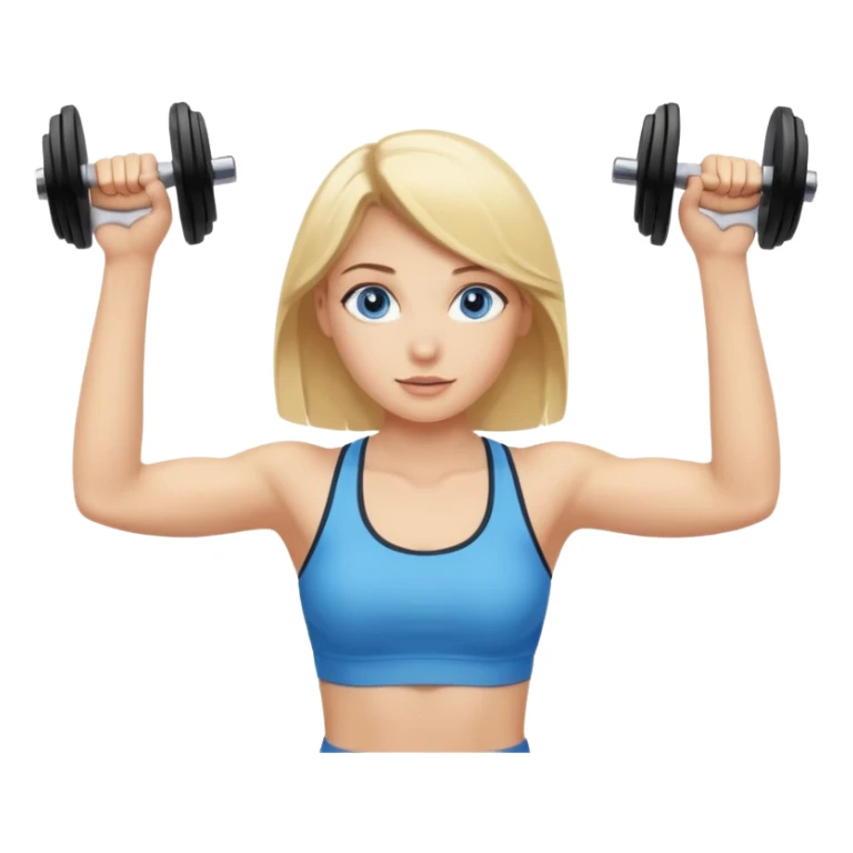 blonde blue eyed girl working out sticker