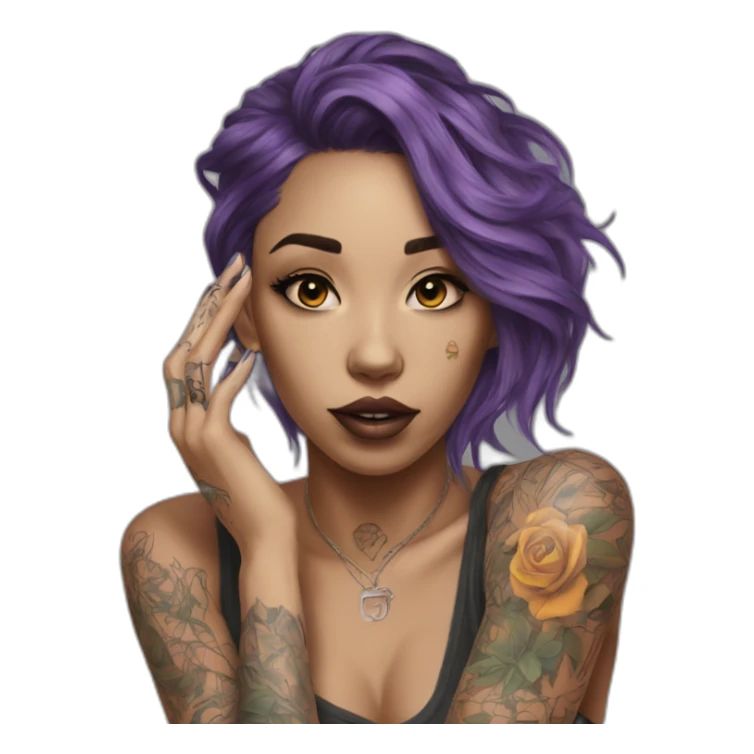 tattoo girl pose tumblr sticker