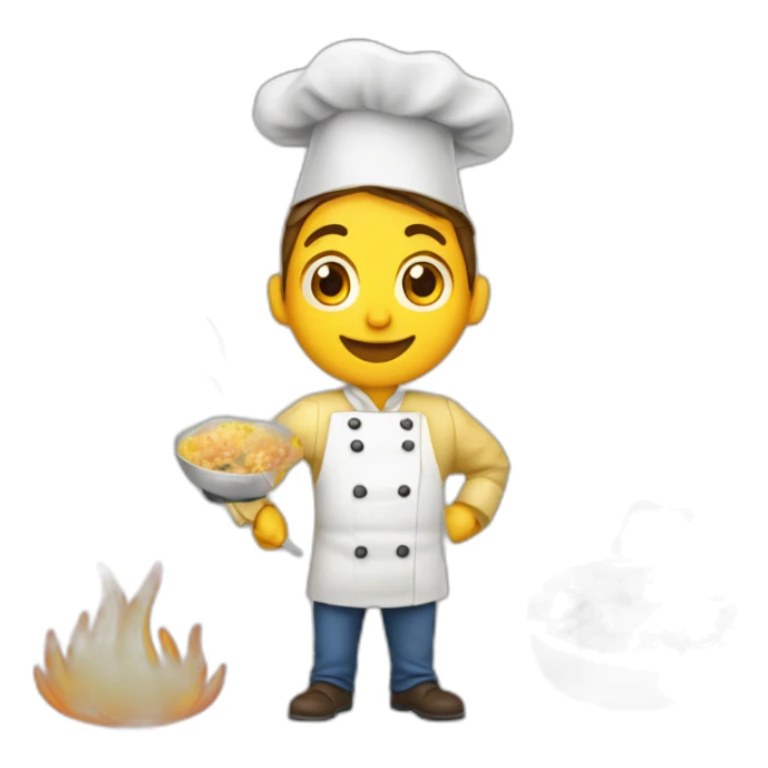 Cocinero de poco pelo haciendo Paella de bogavante sticker