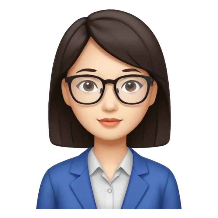 asian brunette teacher with square hair sticker