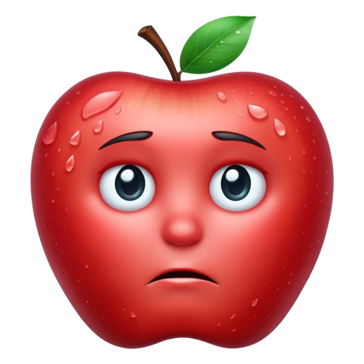 Frozen icy sad face apple emoji sticker
