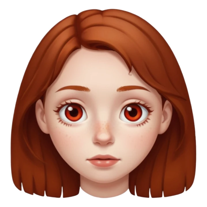 brown haired girl puffy swollen red circles around her eyes sticker