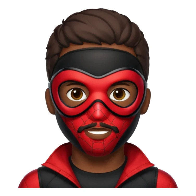 Miles Morales with beard, eye mask, low fade hair cut sticker