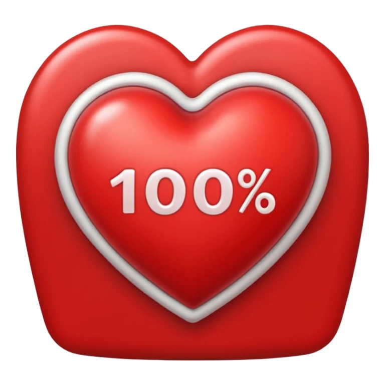 Un cœur au-dessus c'est écrit 100% sticker