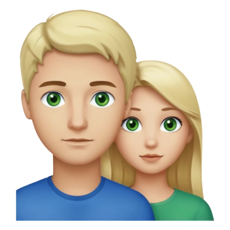 Girl blonde Green eyes man dark Hair blue eyes sticker