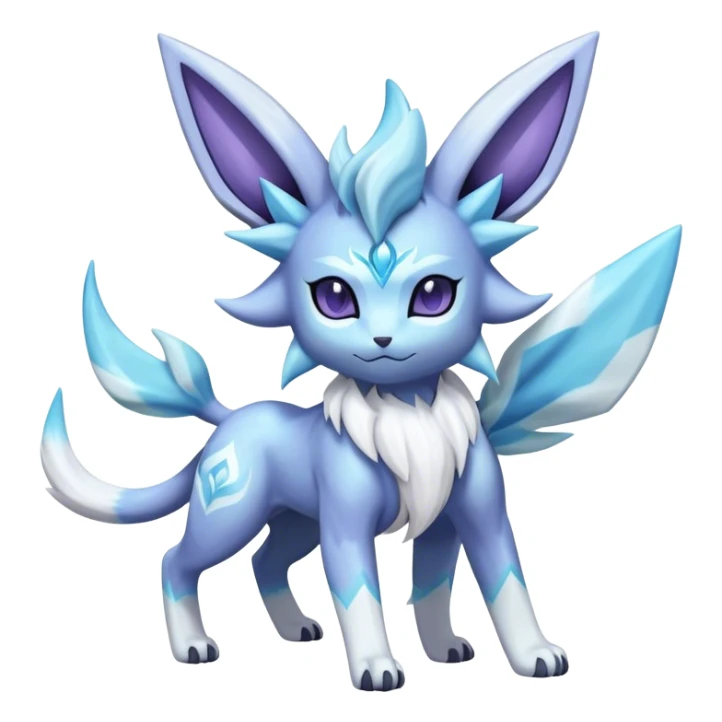 Fluffy celestial Glaceon-Espeon-dialga-hybrid, full body sticker