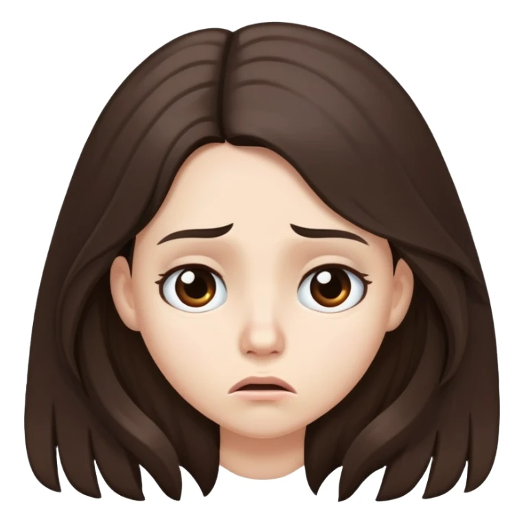 Long hair Brunette with white skin worried  sticker