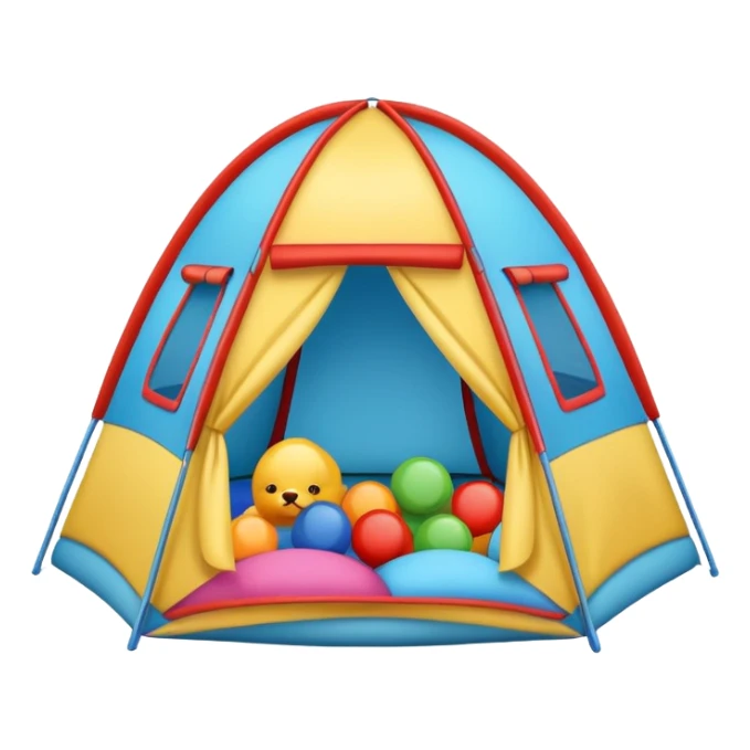 kids tent filled with toys sticker