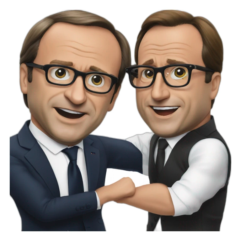 François Hollande fight with emanuel macron sticker