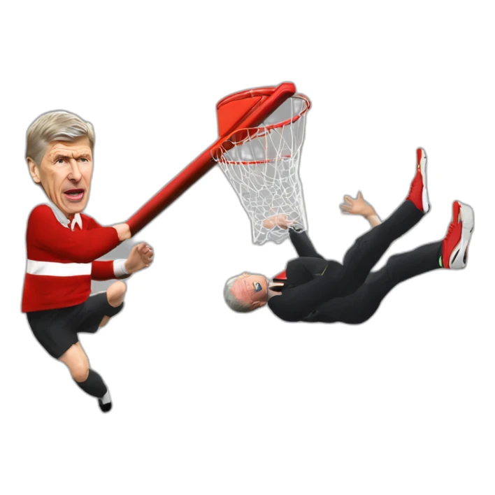 Arsene Wenger dunking on Sir Alex Ferguson  sticker