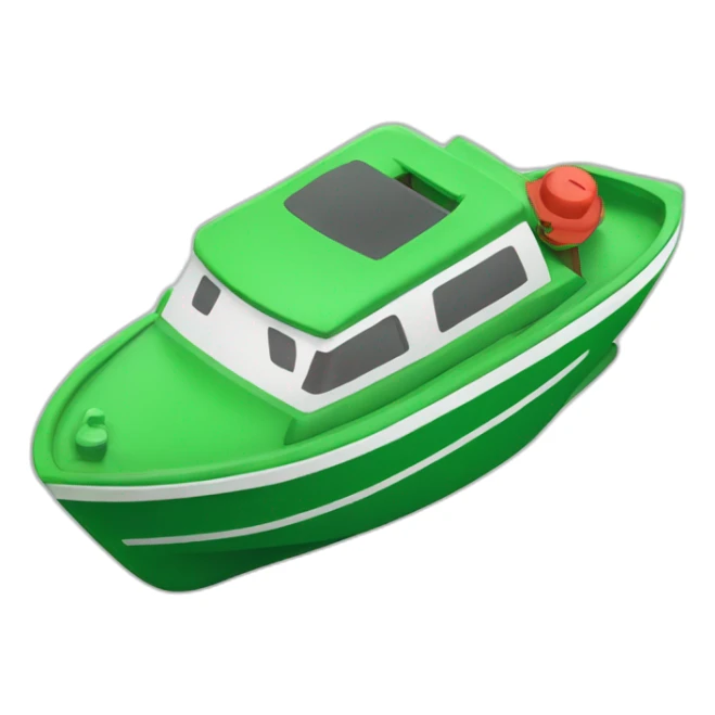 Voiture verte sur un bateau sticker