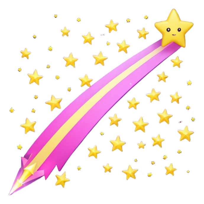 purple-pink shooting star, yelow stars sticker