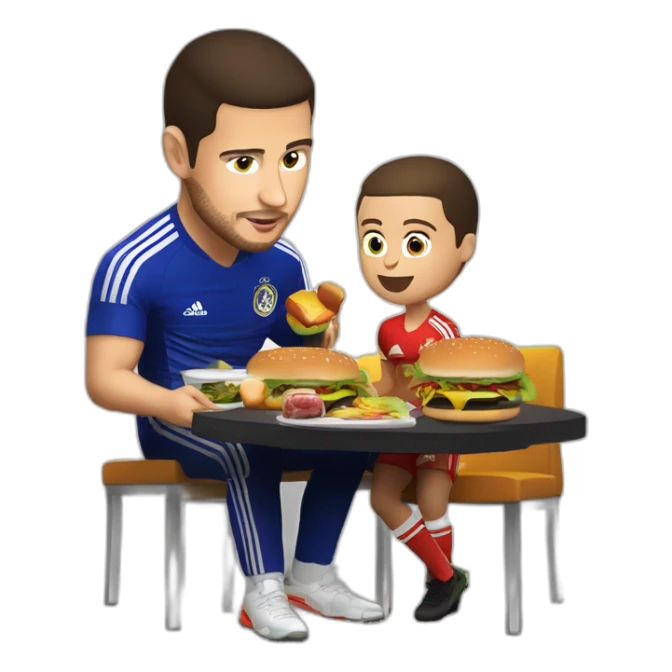 Eden hazard qui mange un burger avec une vareuse de la belgique sticker