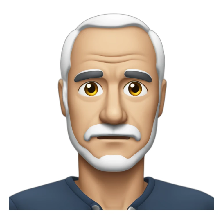 sean connery serious cartoon wearing henley  sticker