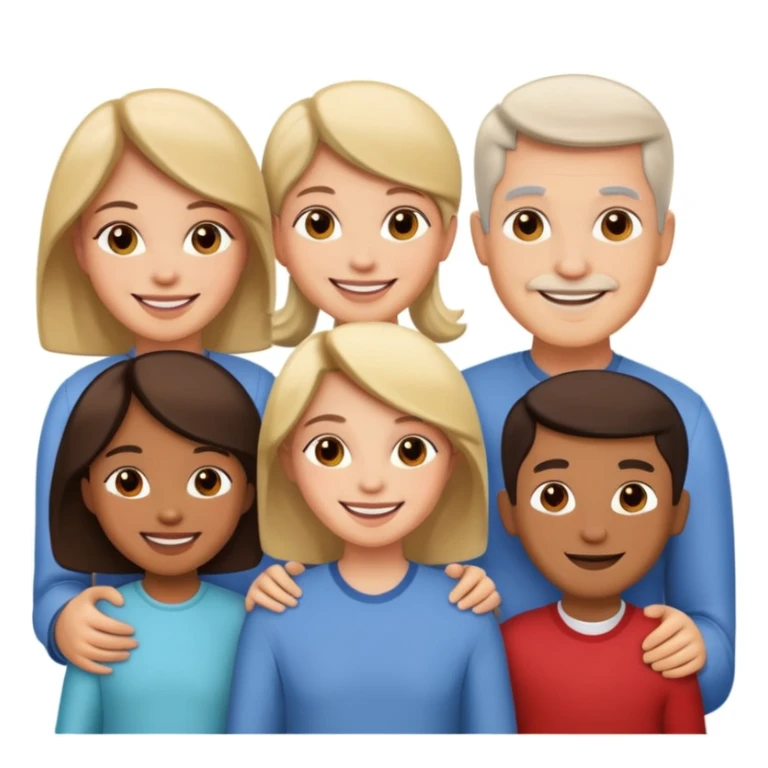 family posing for photo sticker