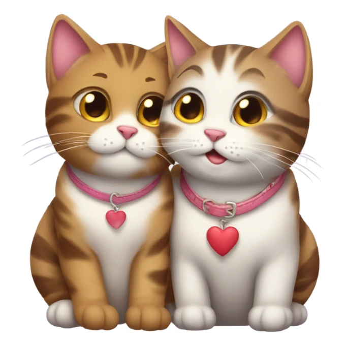 Cuddling tabby cats on Valentine’s Day  sticker