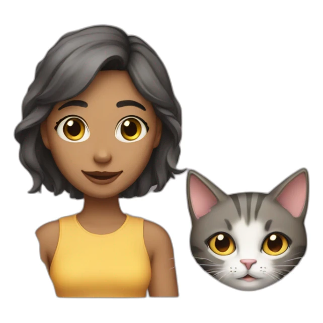 a-girl-and-a-cat sticker