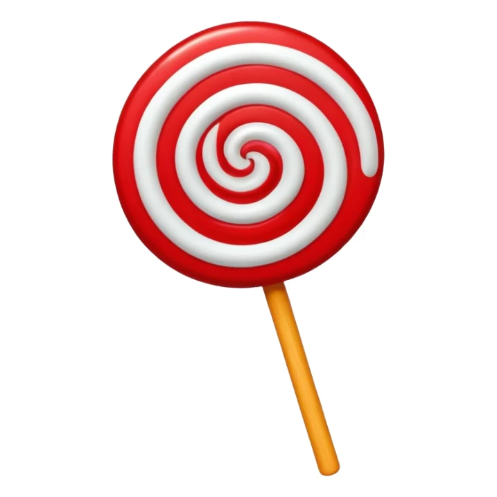 a colorful lollipop, apple emoji style sticker
