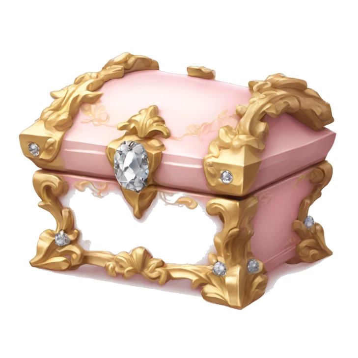 Pale pink Rococo Treasure box filled with flowers and diamonds sticker