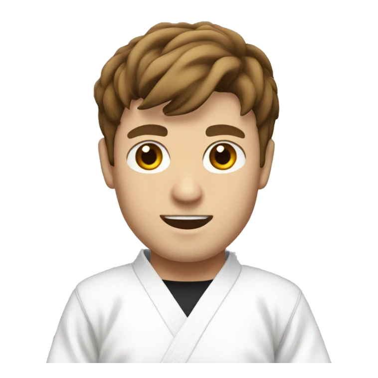 man about 40 with brown hair wearing a white karate uniform sticker